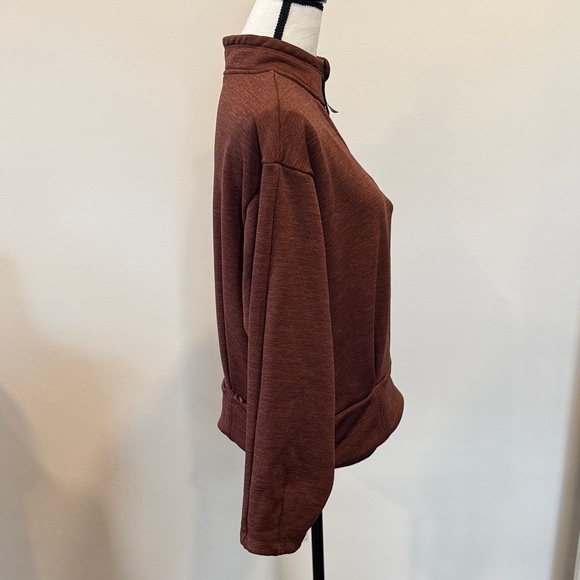 Athleta Altitude Polartec Half-Zip Sweatshirt in Mahogany Heather Size Large - Picture 3 of 13